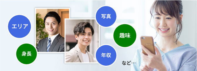 エリア、身長、写真、趣味、年収など・・・